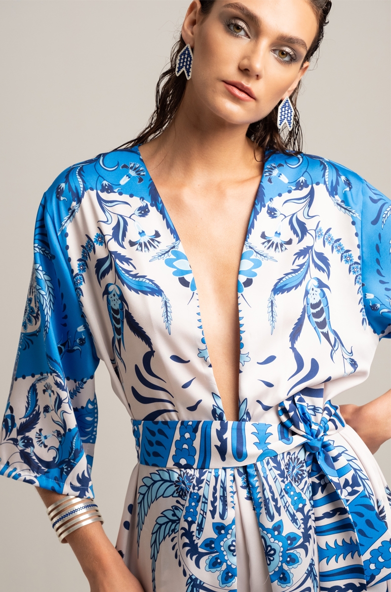 DAMASK SILKY KIMONO