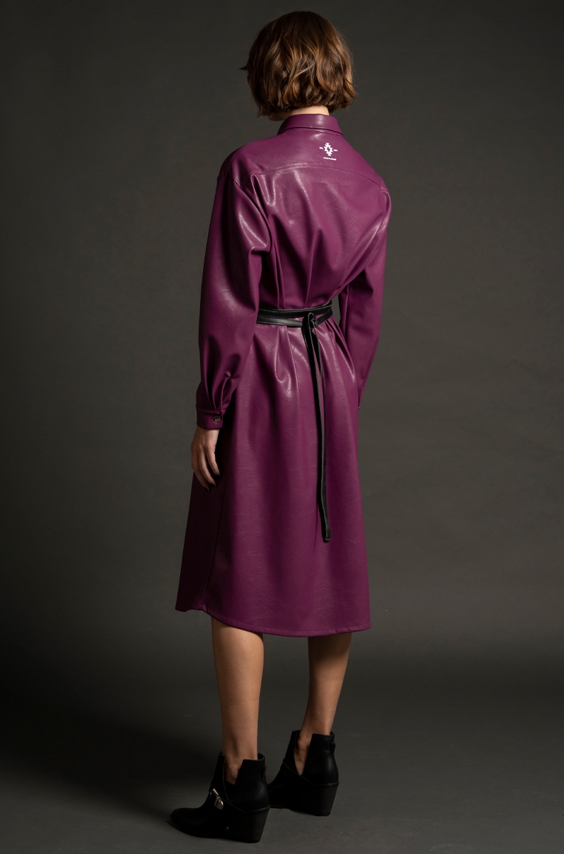 QUILI SHIRT DRESS-Eco Leather